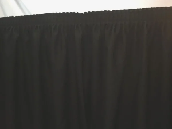 Fashion Tablecloth Market 14' Black Polyester Pleated Table Skirt Skirting Wedding Catering Booths"