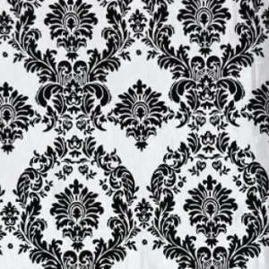 Discount Tablecloth Market Black White Flocking Damask Taffeta Velvet Fabric 58