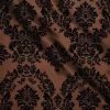 Online Tablecloth Market Brown And Black Flocking Damask Taffeta Velvet Fabric 58" Flocked Decor"