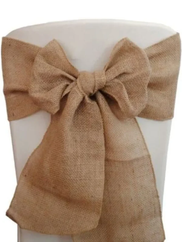Discount Tablecloth Market 10 Burlap Chair Sashes 6"x 108" Wedding Event Parties Shows 100% Natural Jute"