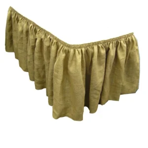 Discount Tablecloth Market Burlap Table Skirt 14' Ft. Skirting Wedding 100% Natural Jute Pleated Skirt