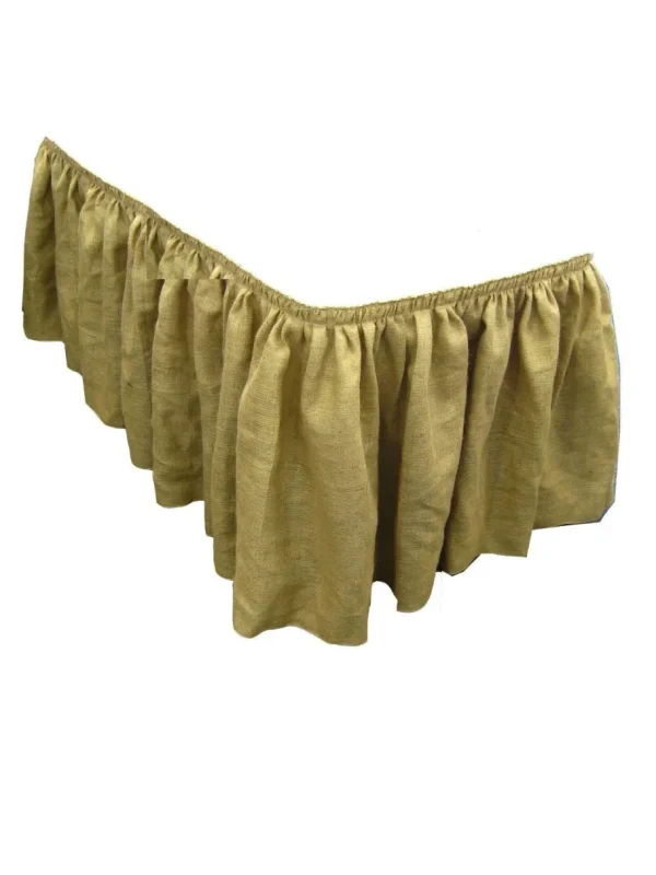 Discount Tablecloth Market Burlap Table Skirt 14' Ft. Skirting Wedding 100% Natural Jute Pleated Skirt"