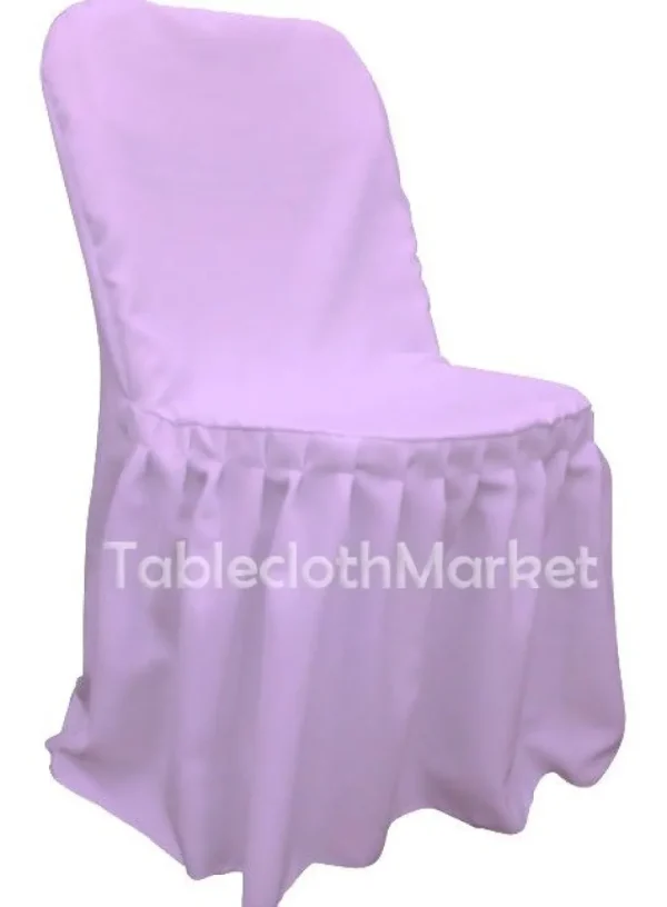 Hot Tablecloth Market Chair Covers Pleated Polyester Wedding Party Decorations Folding Chair 24 Colors"