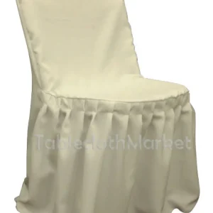 Hot Tablecloth Market Chair Covers Pleated Polyester Wedding Party Decorations Folding Chair 24 Colors