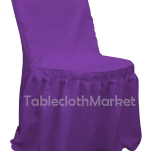 Hot Tablecloth Market Chair Covers Pleated Polyester Wedding Party Decorations Folding Chair 24 Colors