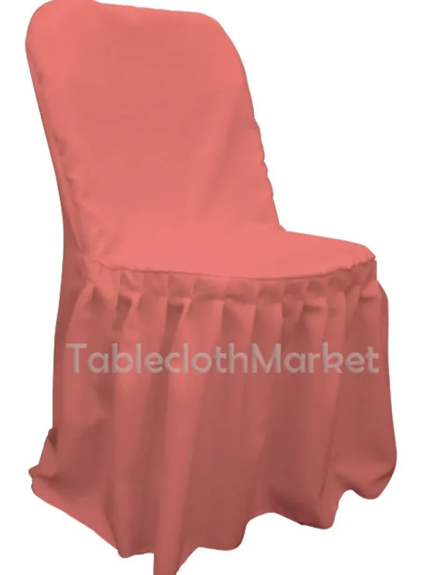 Clearance Tablecloth Market Chair Covers Pleated Polyester Wedding Party Decorations Folding Chair 24 Colors"