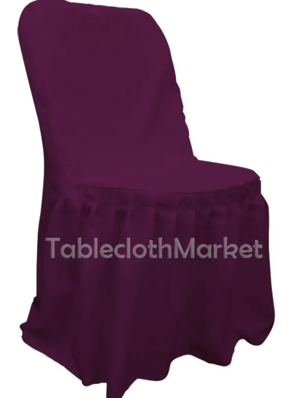 Hot Tablecloth Market Chair Covers Pleated Polyester Wedding Party Decorations Folding Chair 24 Colors"