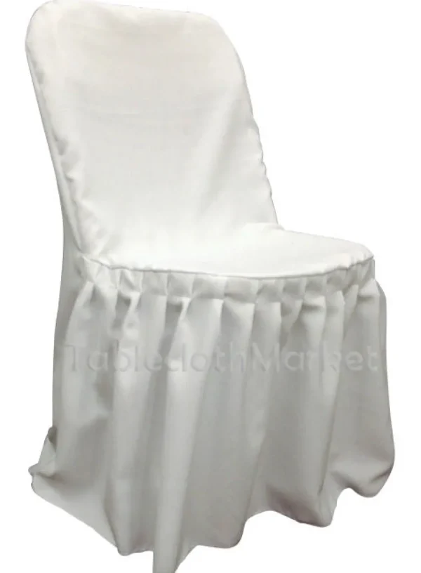 Clearance Tablecloth Market Chair Covers Pleated Polyester Wedding Party Decorations Folding Chair 24 Colors"