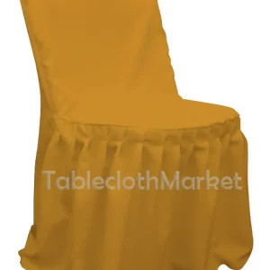 Clearance Tablecloth Market Chair Covers Pleated Polyester Wedding Party Decorations Folding Chair 24 Colors