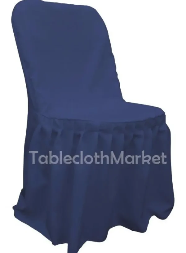 Clearance Tablecloth Market Chair Covers Pleated Polyester Wedding Party Decorations Folding Chair 24 Colors"