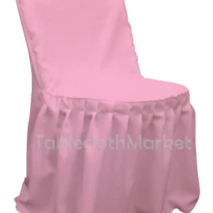 Hot Tablecloth Market Chair Covers Pleated Polyester Wedding Party Decorations Folding Chair 24 Colors