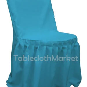 Clearance Tablecloth Market Chair Covers Pleated Polyester Wedding Party Decorations Folding Chair 24 Colors