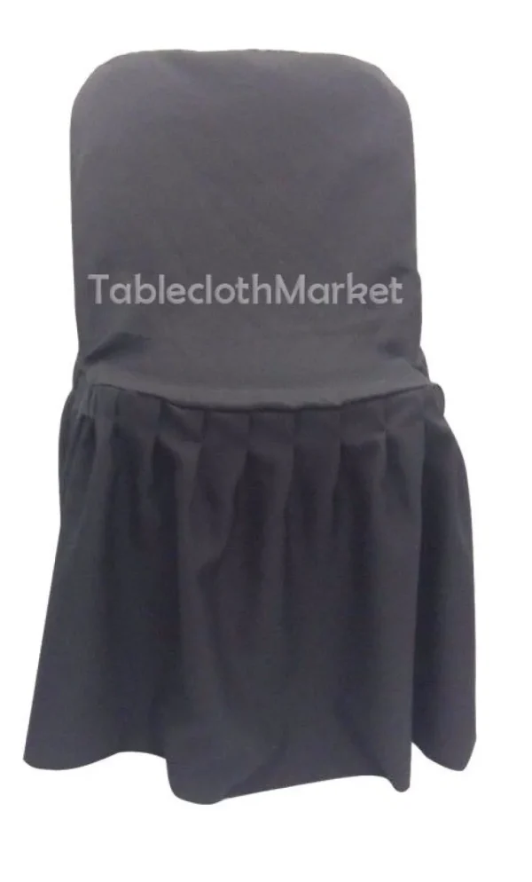 Hot Tablecloth Market Chair Covers Pleated Polyester Wedding Party Decorations Folding Chair 24 Colors"