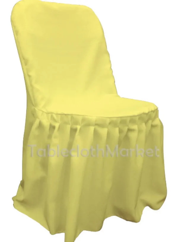 Hot Tablecloth Market Chair Covers Pleated Polyester Wedding Party Decorations Folding Chair 24 Colors"