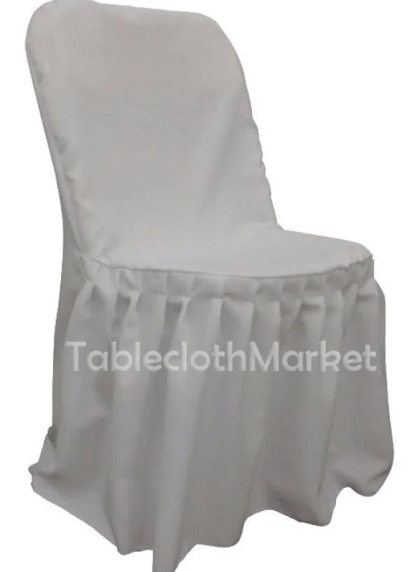 Hot Tablecloth Market Chair Covers Pleated Polyester Wedding Party Decorations Folding Chair 24 Colors"