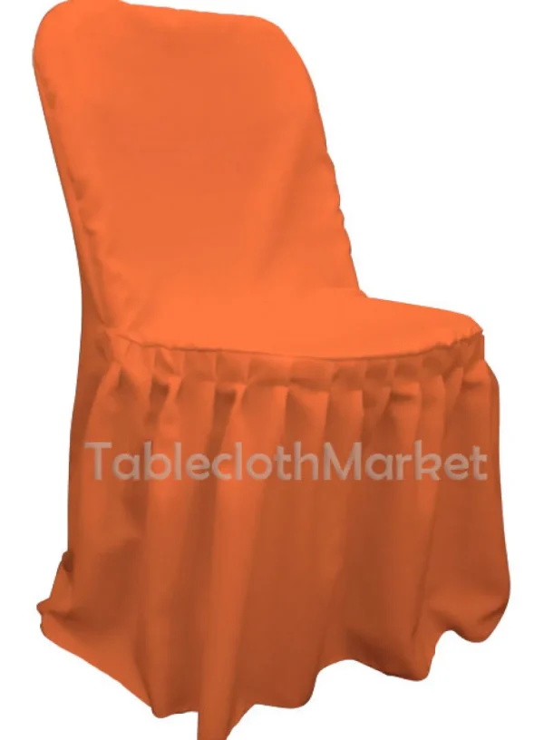 Hot Tablecloth Market Chair Covers Pleated Polyester Wedding Party Decorations Folding Chair 24 Colors"