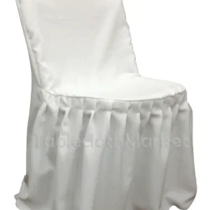 Hot Tablecloth Market Chair Covers Pleated Polyester Wedding Party Decorations Folding Chair 24 Colors