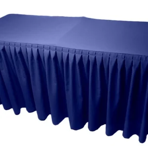 Best Tablecloth Market 8' Fitted Polyester Double Pleated Table Skirting Cover W/top Topper 21 Colors"