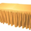 New Tablecloth Market 6' Fitted Polyester Double Pleated Table Skirting Cover W/top Topper 21 Colors"