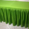 Online Tablecloth Market 6' Fitted Polyester Double Pleated Table Skirt Cover W/top Topper Apple Green"