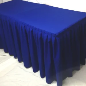 New Tablecloth Market 8' Fitted Polyester Double Pleated Table Skirting Cover W/top Topper Royal Blue"