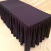 Clearance Tablecloth Market 6' Fitted Polyester Double Pleated Table Skirt Cover W/top Topper Wedding Purple"