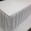 Best Tablecloth Market 5' Fitted Polyester Double Pleated Table Skirting Cover W/top Topper 21 Colors"