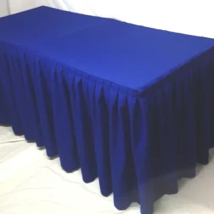 Online Tablecloth Market 6' Fitted Polyester Double Pleated Table Skirting Cover W/top Topper Royal Blue"