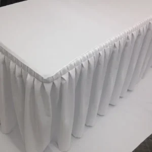 Best Tablecloth Market 5' Fitted Polyester Double Pleated Table Skirting Cover W/top Topper 21 Colors