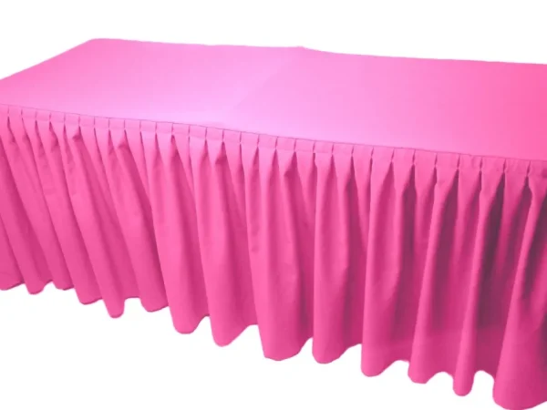 Best Tablecloth Market 5' Fitted Polyester Double Pleated Table Skirting Cover W/top Topper 21 Colors"