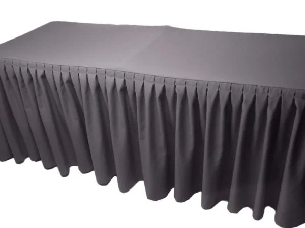 New Tablecloth Market 6' Fitted Polyester Double Pleated Table Skirting Cover W/top Topper 21 Colors"