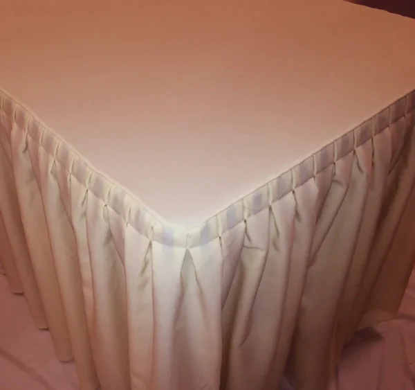 New Tablecloth Market 6' Fitted Polyester Double Pleated Table Skirting Cover W/top Topper 21 Colors"