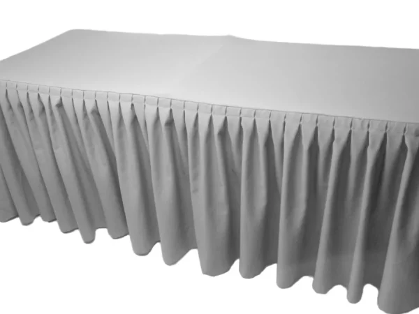 Best Tablecloth Market 5' Fitted Polyester Double Pleated Table Skirting Cover W/top Topper 21 Colors"