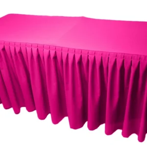 Best Tablecloth Market 5' Fitted Polyester Double Pleated Table Skirting Cover W/top Topper 21 Colors