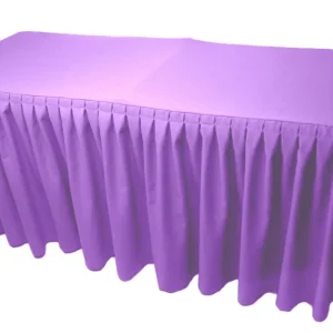 New Tablecloth Market 6' Fitted Polyester Double Pleated Table Skirting Cover W/top Topper 21 Colors