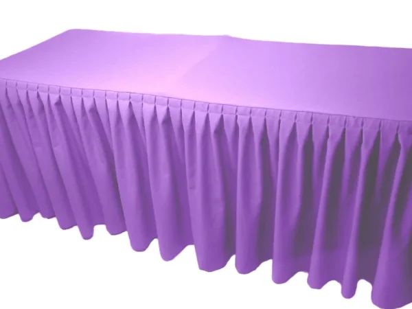 New Tablecloth Market 6' Fitted Polyester Double Pleated Table Skirting Cover W/top Topper 21 Colors"