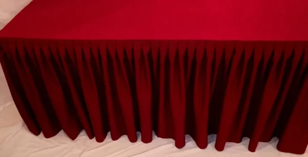 Best Tablecloth Market 5' Fitted Polyester Double Pleated Table Skirting Cover W/top Topper 21 Colors"