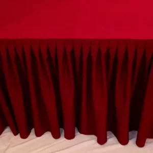 Best Tablecloth Market 5' Fitted Polyester Double Pleated Table Skirting Cover W/top Topper 21 Colors