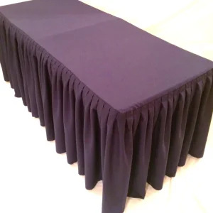 New Tablecloth Market 6' Fitted Polyester Double Pleated Table Skirting Cover W/top Topper 21 Colors