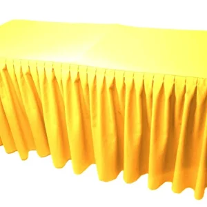 Best Tablecloth Market 5' Fitted Polyester Double Pleated Table Skirting Cover W/top Topper 21 Colors