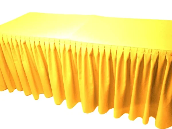 Best Tablecloth Market 5' Fitted Polyester Double Pleated Table Skirting Cover W/top Topper 21 Colors"