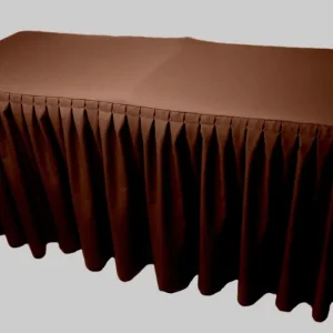 Best Tablecloth Market 5' Fitted Polyester Double Pleated Table Skirting Cover W/top Topper 21 Colors