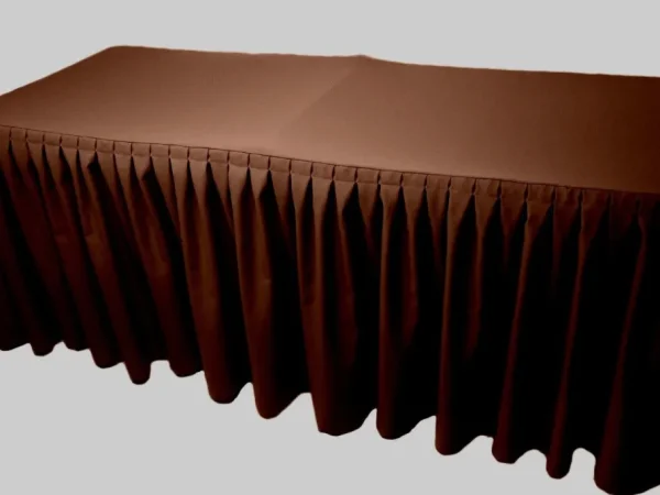 Best Tablecloth Market 5' Fitted Polyester Double Pleated Table Skirting Cover W/top Topper 21 Colors"