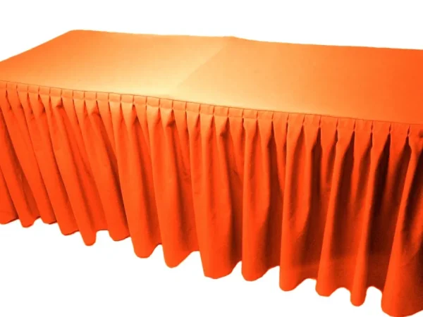 Best Tablecloth Market 5' Fitted Polyester Double Pleated Table Skirting Cover W/top Topper 21 Colors"