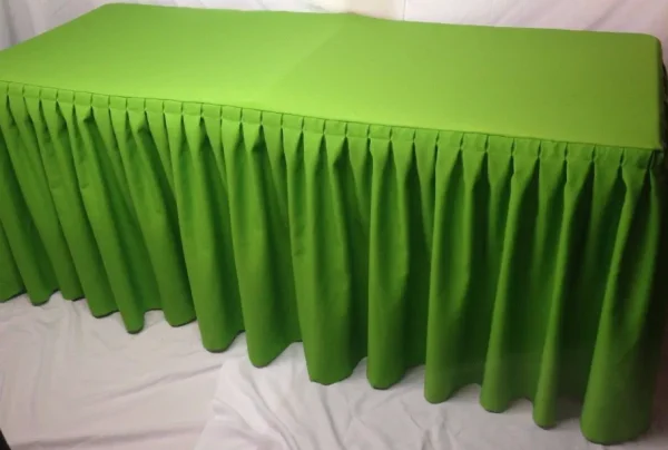 New Tablecloth Market 6' Fitted Polyester Double Pleated Table Skirting Cover W/top Topper 21 Colors"