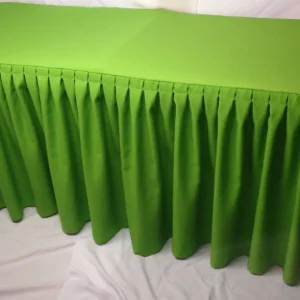 Best Tablecloth Market 5' Fitted Polyester Double Pleated Table Skirting Cover W/top Topper 21 Colors