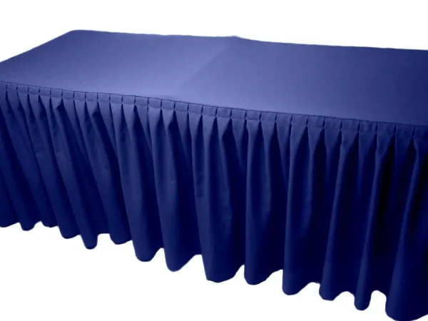 New Tablecloth Market 6' Fitted Polyester Double Pleated Table Skirting Cover W/top Topper 21 Colors"