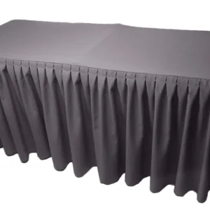 Best Tablecloth Market 8' Fitted Polyester Double Pleated Table Skirting Cover W/top Topper 21 Colors