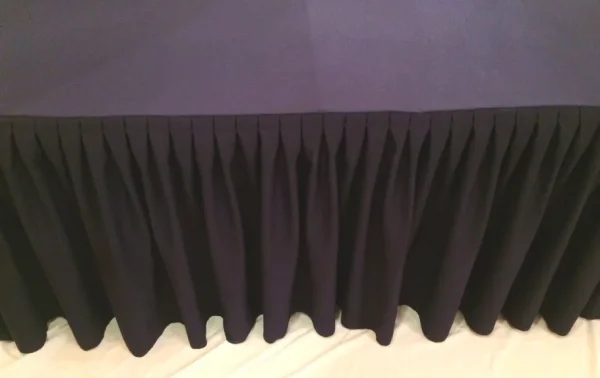 Fashion Tablecloth Market 4' Fitted Polyester Double Pleated Table Skirt Cover w/Top Topper Booths Purple"