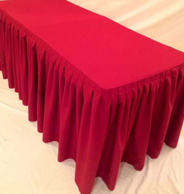 Best Tablecloth Market 5' Fitted Polyester Double Pleated Table Skirting Cover W/top Topper 21 Colors"